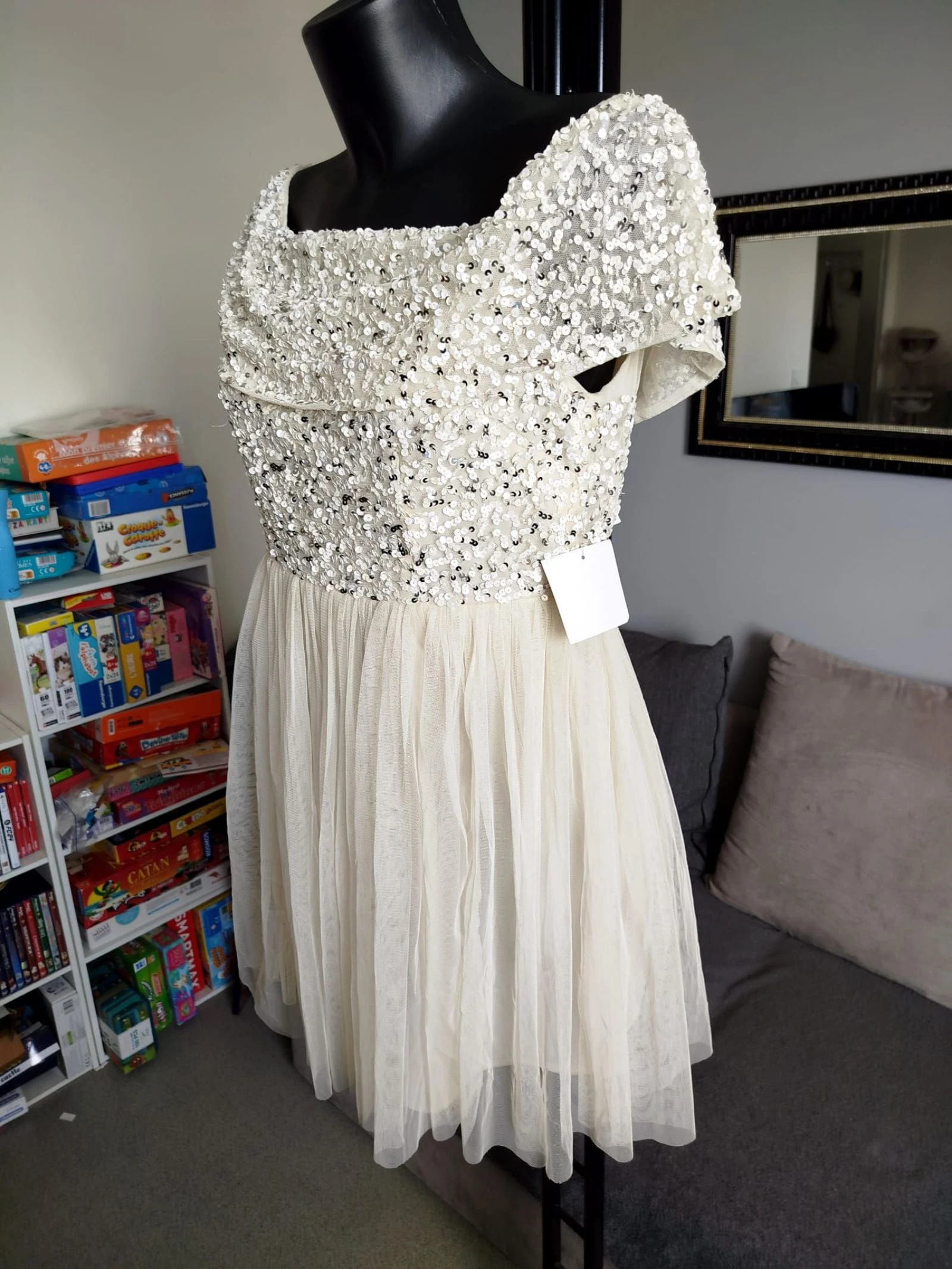 Maya deluxe beaded Bardot midi dress 42 – photo 3